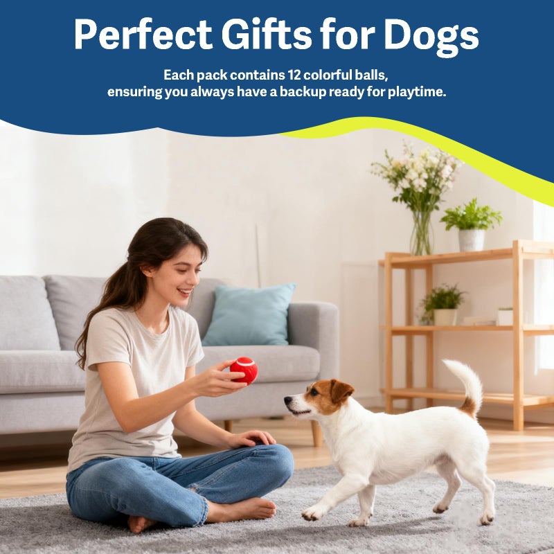 PIKASEN 1.5" Small Tennis Balls for Dogs - Cat Toy 3 Colours and Pack of 12 Mini Tennis Balls for Small Dogs - Image 5